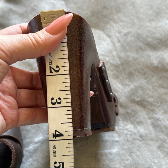 Italian ShoeMaker Studded Leather Wooden slid On Heels Women’s 7 Brown Summer - Picture 11 of 11